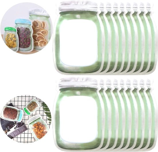 Borse di Stoccaggio Riscaldabili - Borse di Congelamento Aria Tettura - Borse di Sigillatura Snack - Organizzazione del Cibo per Viaggiare in Casa