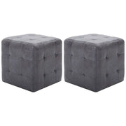 Comodini 2 pz Grigio 30x30x30 cm in Similpelle Scamosciata cod mxl 30912