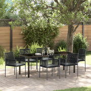 Set di 4 Nero Polyrattan 54x60.5x83.5 cm Durevole