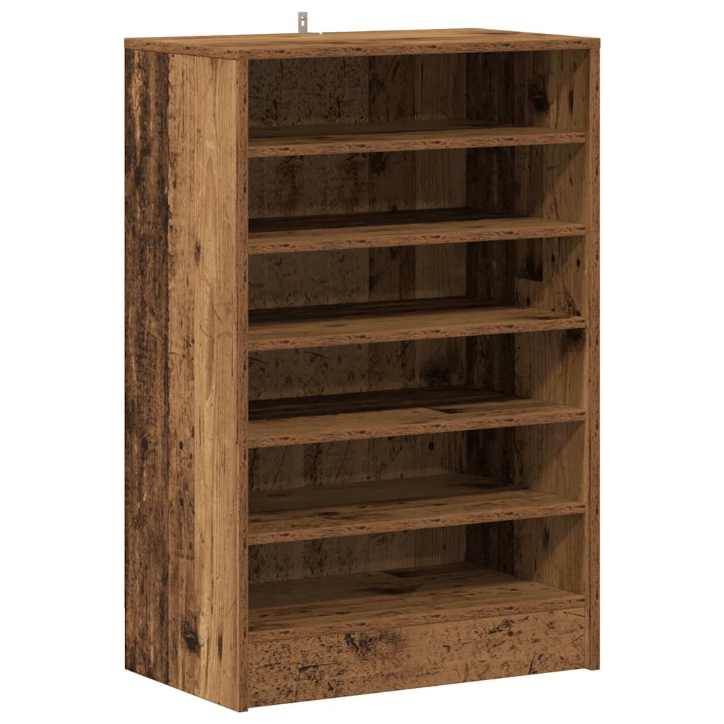 Scarpiera-Scaffale per scarpe Legno Antico 60x35x92 cm in Legno Multistrato 577376