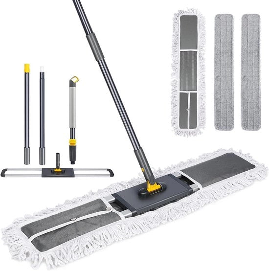 Aspirapolvere per ufficio e garage con manico telescopico e panno in cotone da 80 cm per pulizia e rimozione del polvere con 2 pad in microfibra