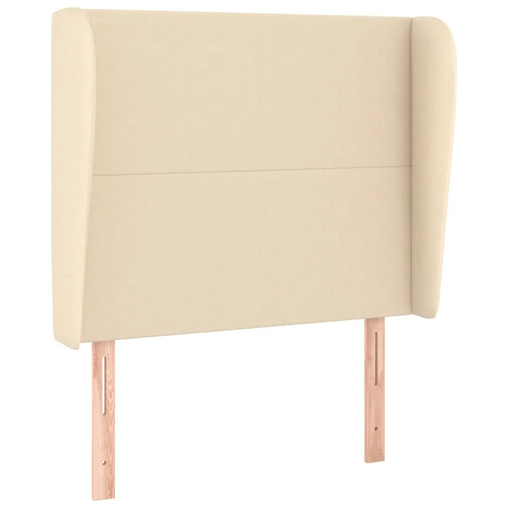 Testiera ad Orecchio-Testata con Orecchie Crema 83x23x118/128 cm in Tessuto 898695