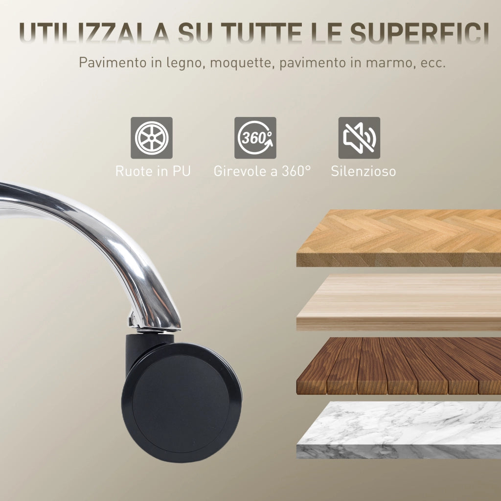 Sedia da Ufficio ¨C zephmum ¨C Pelle PU, Nero, 76x73x117-125 cm