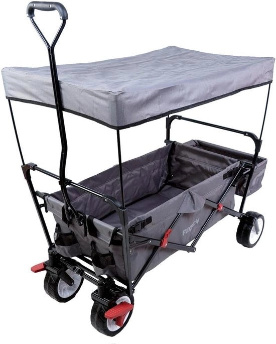 Carrello Portatile con Tetto - Ideale per Spiaggia, Giardini e Terreni Incolti - Struttura in Acciaio Solida e Facile da Ripiegare