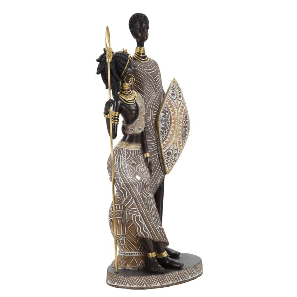 Scultura Africa 10, Multicolore, Poliresina, 16x11,5x38 cm