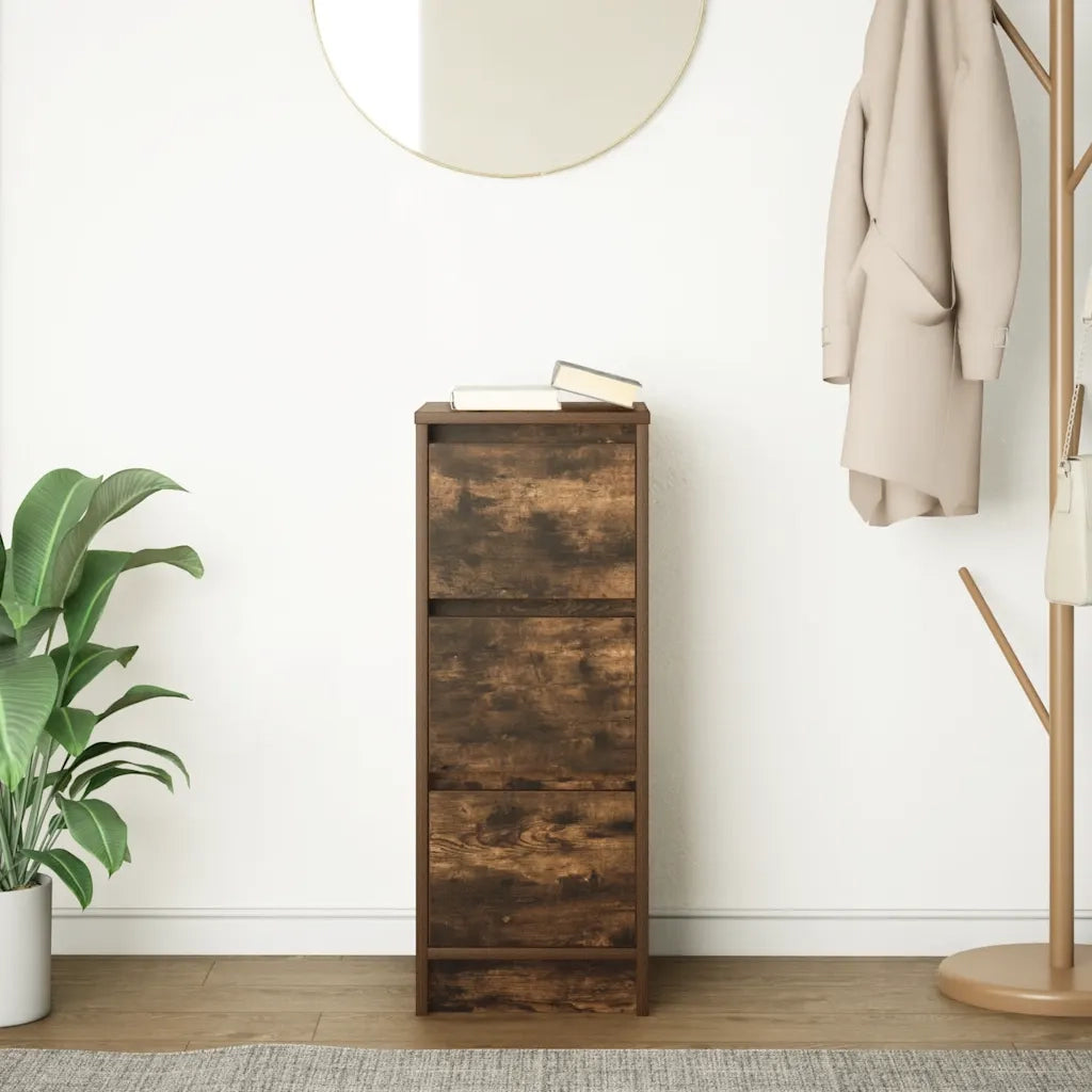 Credenza | Madia | Buffet da pranzo | Armadio da pranzo Rovere Fumo 29,5x34x76 cm in Legno Multistrato