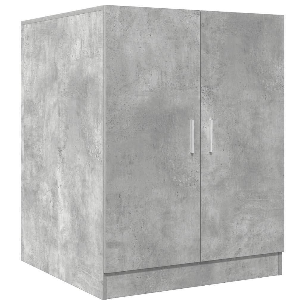 Set di 2 mobili da bagno per lavatrice con spazio di archiviazione ottimizzato 70,5 x 71,5 x 181,5 cm legno ingegnerizzato grigio cemento 02_0055758