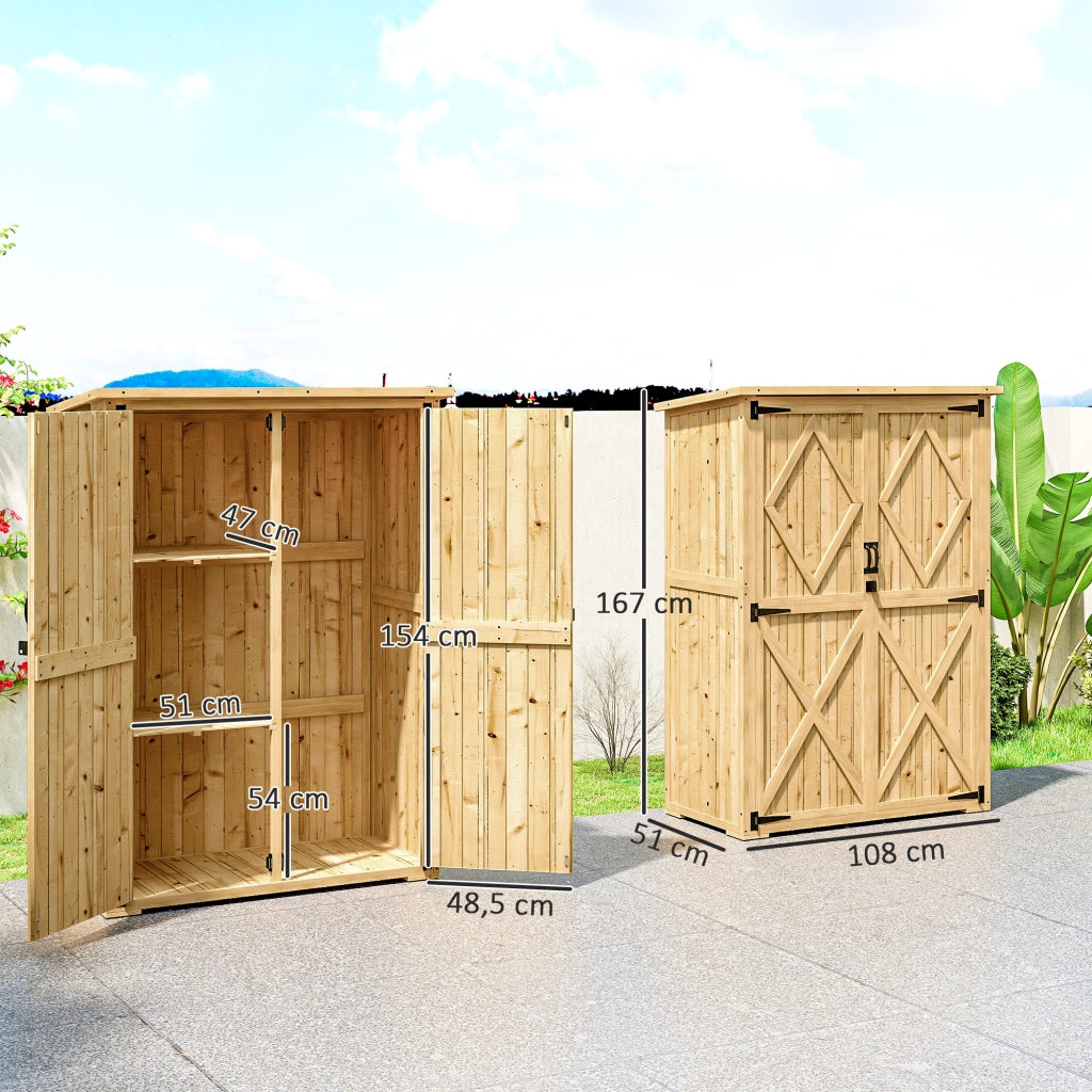 Casetta da giardino in legno di abete ¨C Xylo ¨C marrone chiaro con tetto in asfalto