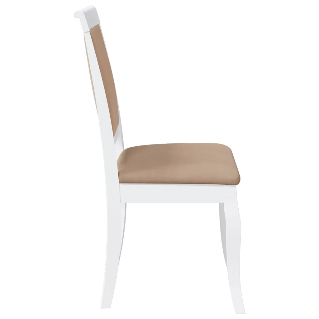 vidaXL Sedie da Pranzo con Cuscini 2 pz Bianco Legno Massello di Hevea
