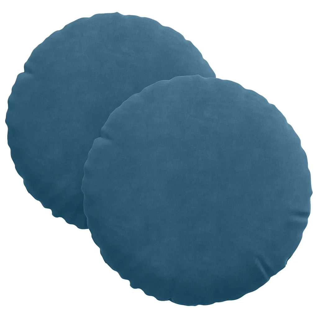 Cuscini per Seduta 2 pz | Cuscini per sedie Blu ?30 x 13 cm Velluto