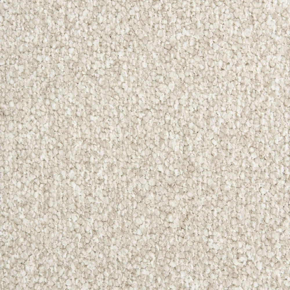 Poltrona beige chiaro Boucle Teddy rivestita in tessuto morbido nero, gambe nere, salotto industriale