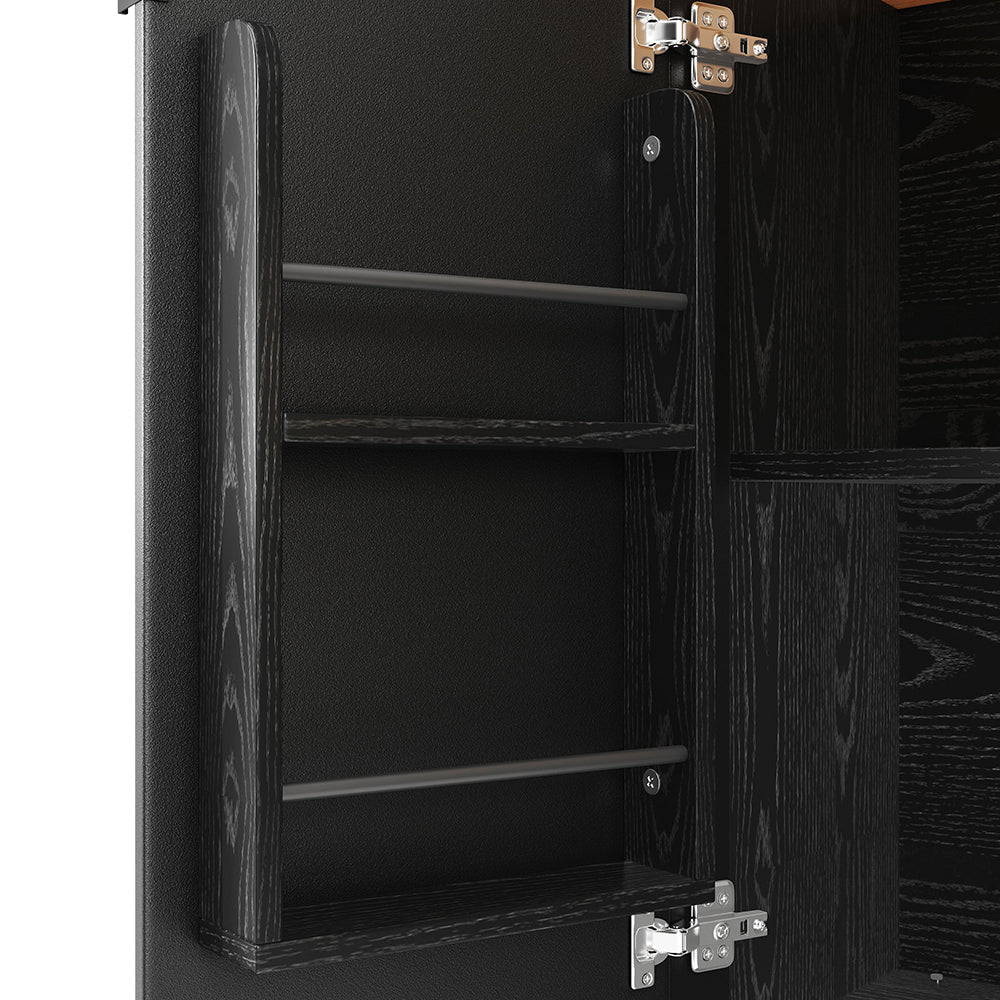 Isola cucina 3 ante - Xylo - 130x45x92cm bianco/nero legno