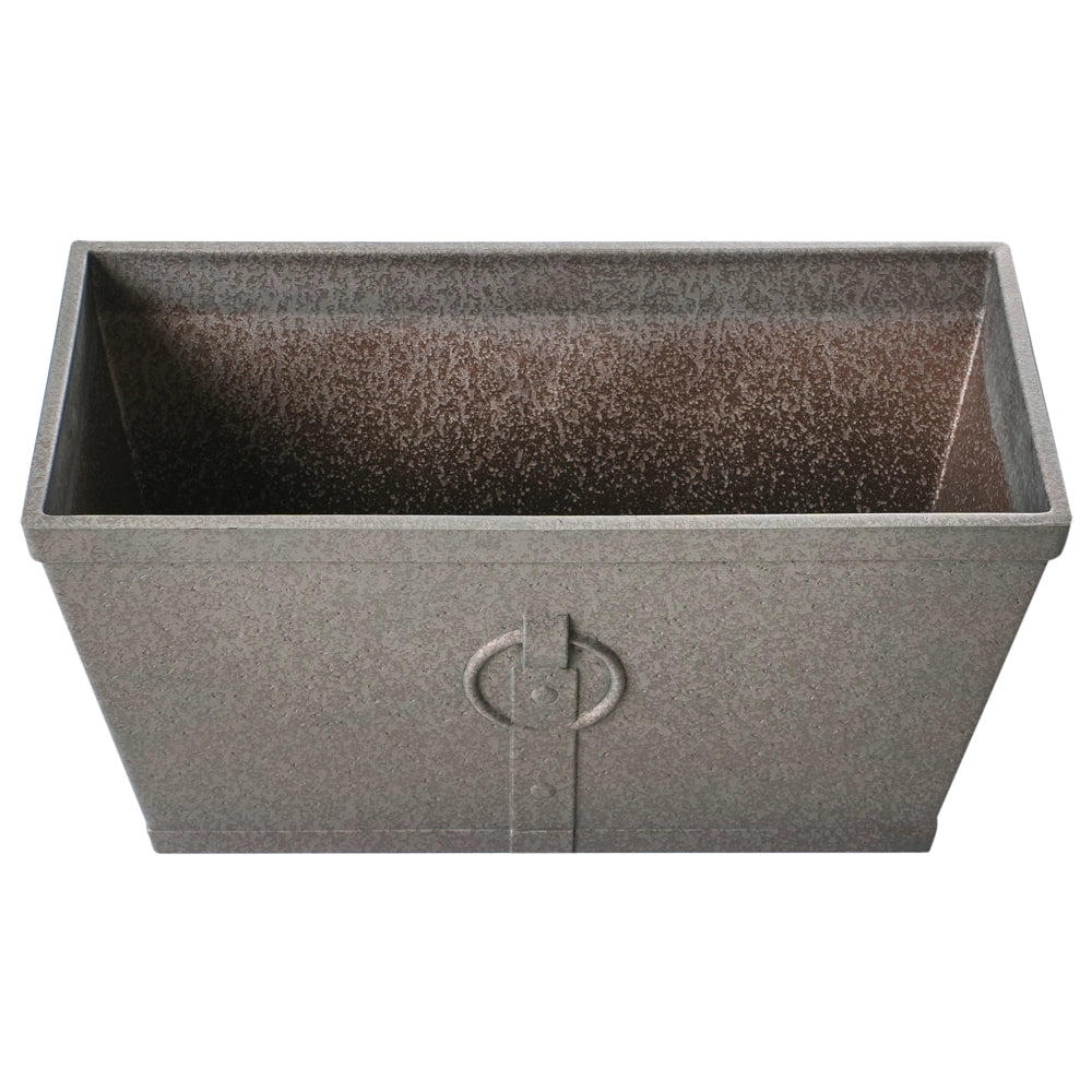 Vaso per piante Fioriera Solido Grigio Fibra Argilla per esterni Rettangolare 60 x 30 cm Per tutte le stagioni