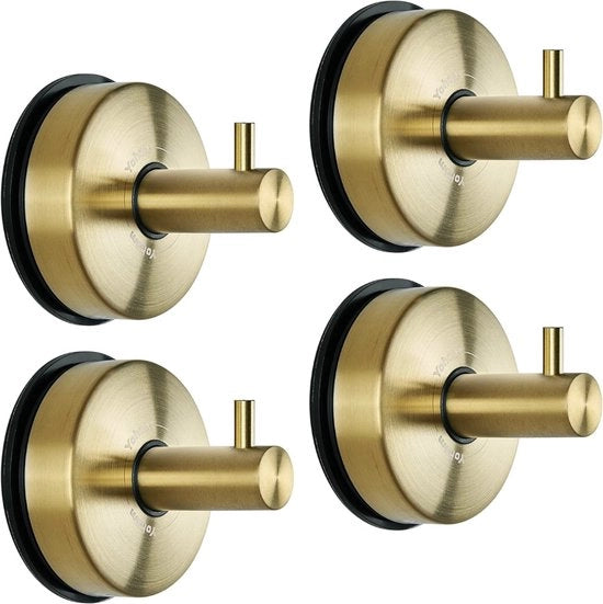 Set di 4 ganci da parete in acciaio inossidabile adesivi senza forare per bagno e cucina oro