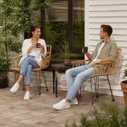 Garden Chairs, Set Of 2, With Armrests, 56x64x80 Cm, PE Rattan