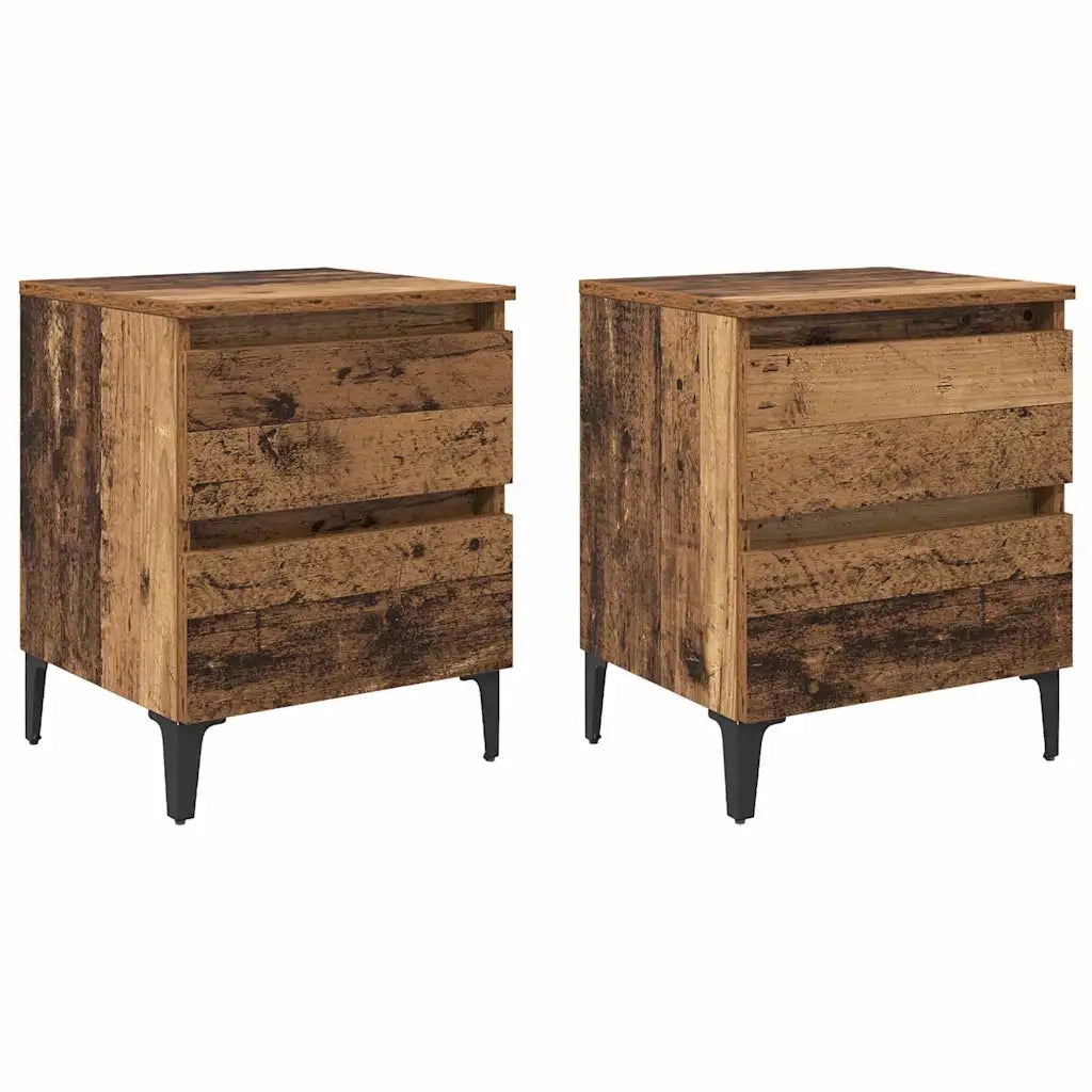 Armadio da Notte 2 pcs Legno vecchio 40 x 35 x 50 cm 871919