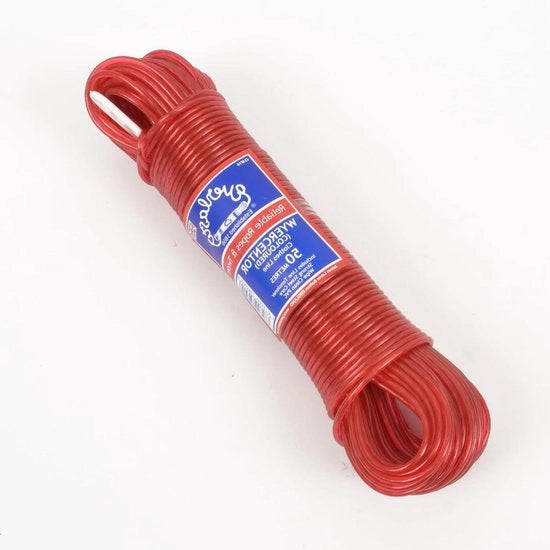 Fil di bucato in acciaio di alta qualità 20m con core colorato 3,5mm (ROSSO)