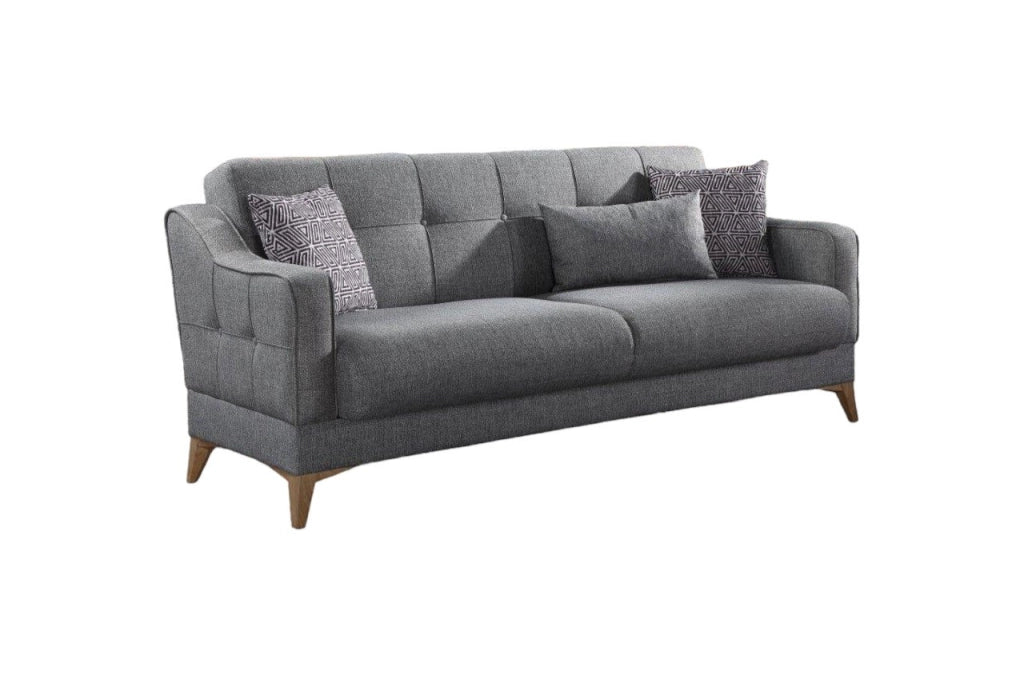 Argia, Divano Letto 3 Posti Contenitore, 82x207 cm Nero