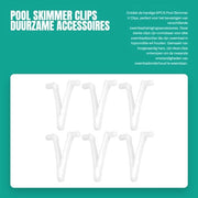 Clip farfalla in acciaio - 6 pezzi - V Clips - Accessorio per skimmer - Pezzo di ricambio - Duraturo - 5,3 x 4 cm - Clip per piscina