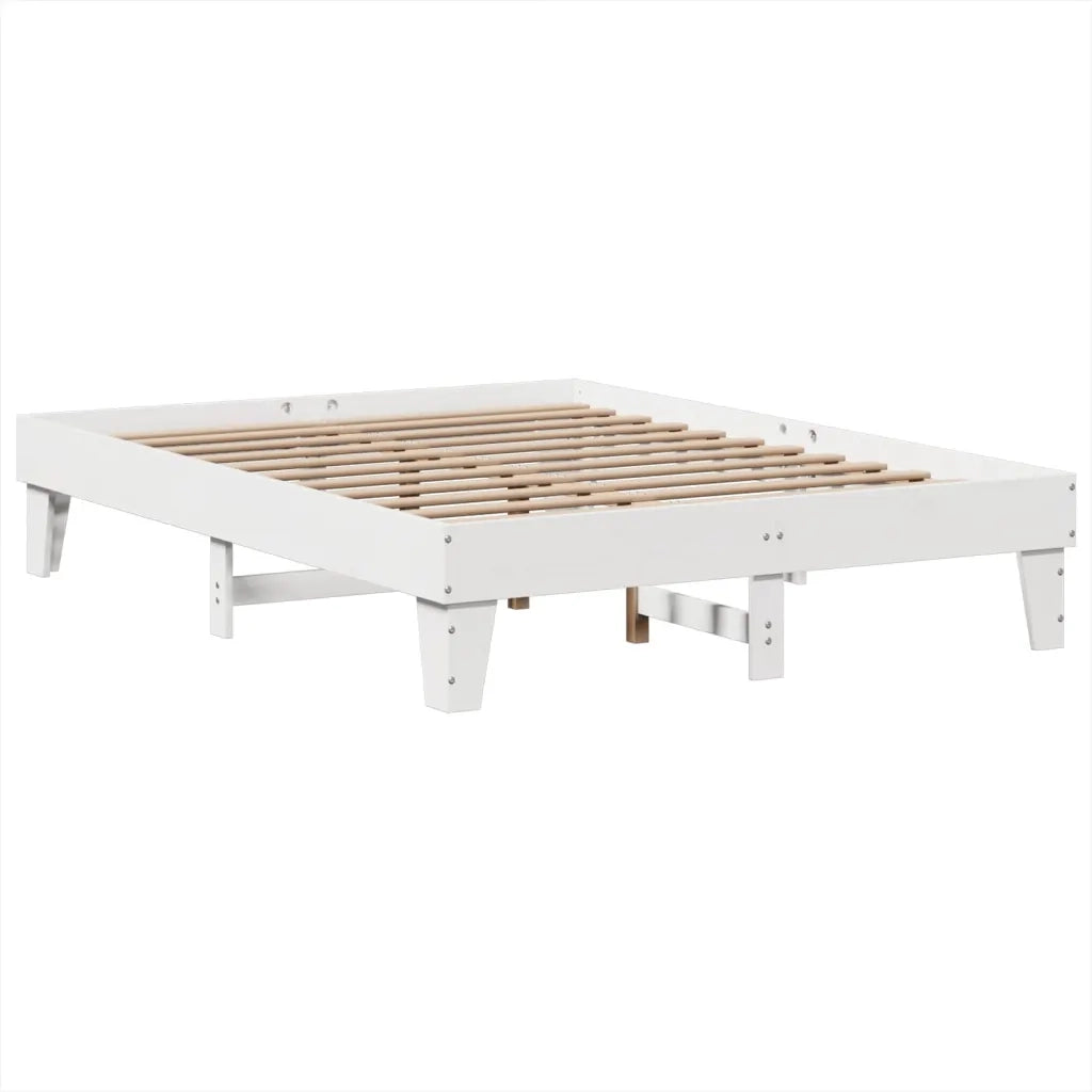Letto senza Materasso Bianco 160x200 cm Legno Massello di Pino