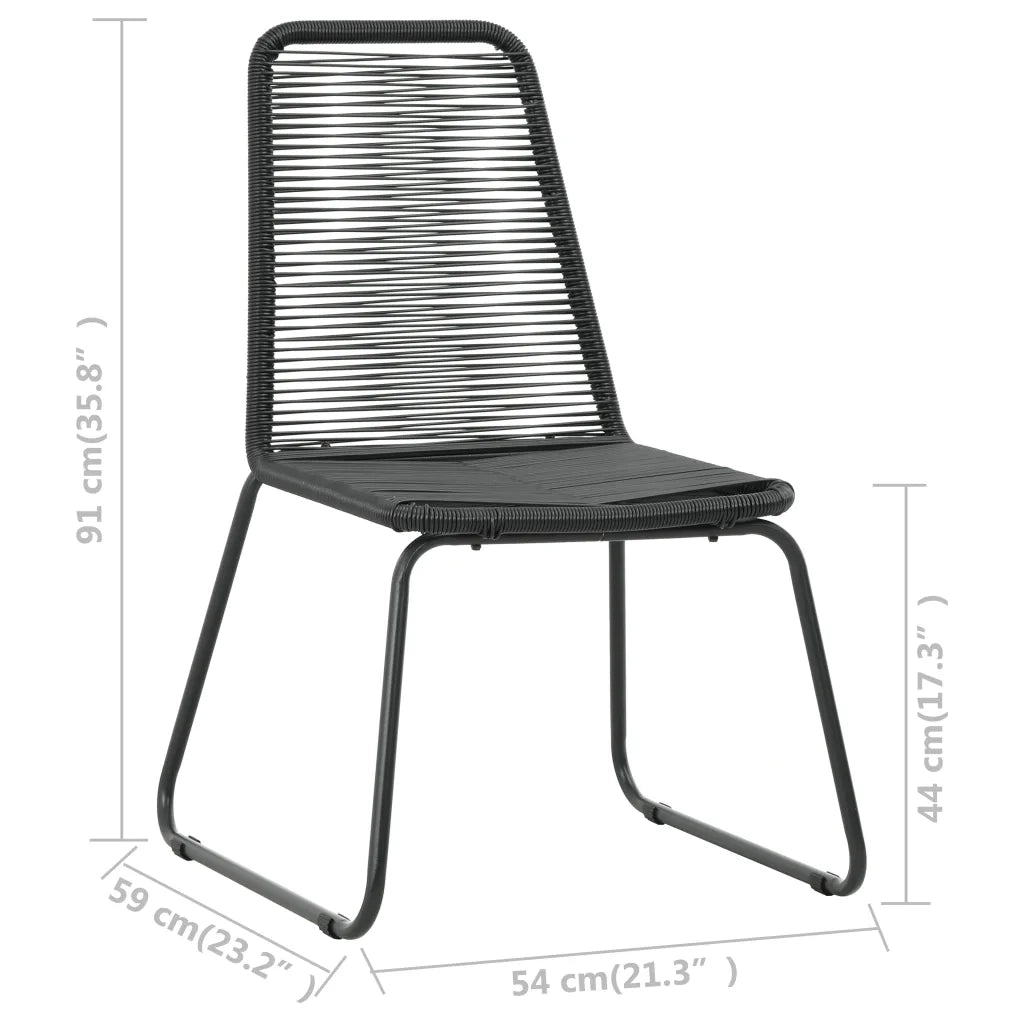 Set da Pranzo da Giardino 5 pz | Set Salotto da Giardino in Rattan PVC Nero