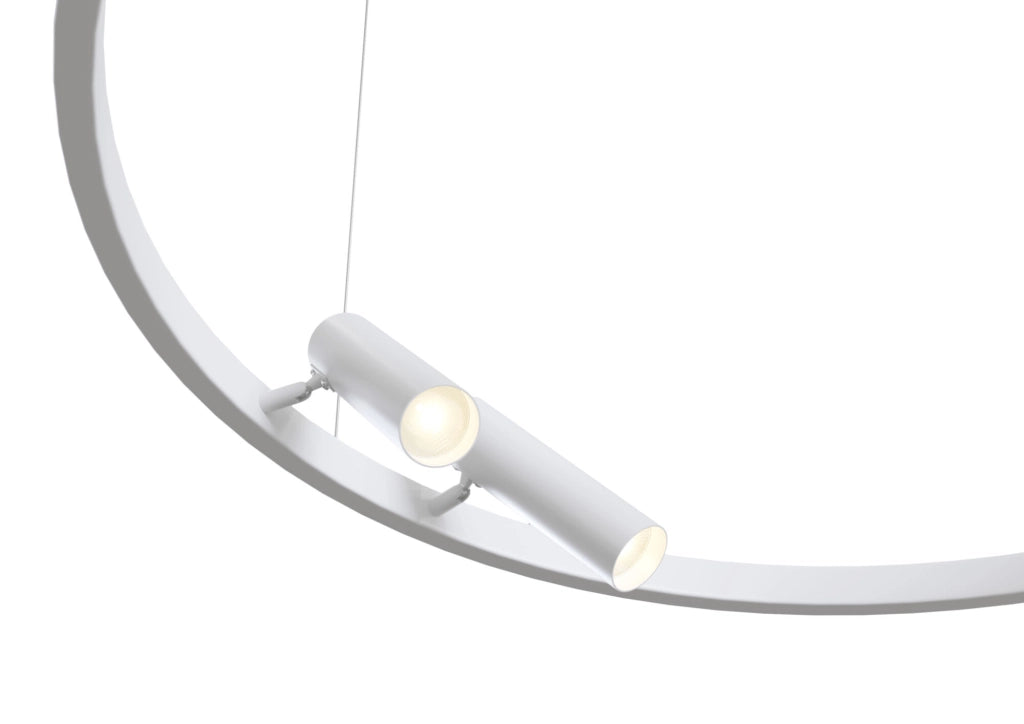 Maytoni Lampadario Sospensione Moderna Satellite 1 luce LED integrato bianco metallo