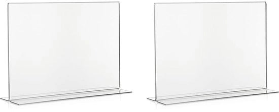 Tavolo di esposizione T in formato tondo/Tavolo di esposizione T in formato rettangolare/Acrilico di esposizione T, formato DIN A4 (29,7 × 21 cm), trasparente realizzato con PLEXIGLAS originale (confezione da 2)