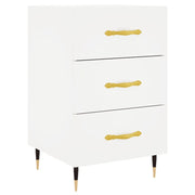 Comodino | Armadio da Notte | Mobiletto da notte Bianco 40x40x66 cm in Legno Multistrato