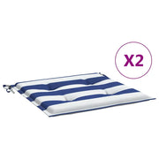 Cuscini per Sedia 2 pz | Cuscini per sedie Strisce Bianche e Blu 50x50x4 cm Tessuto