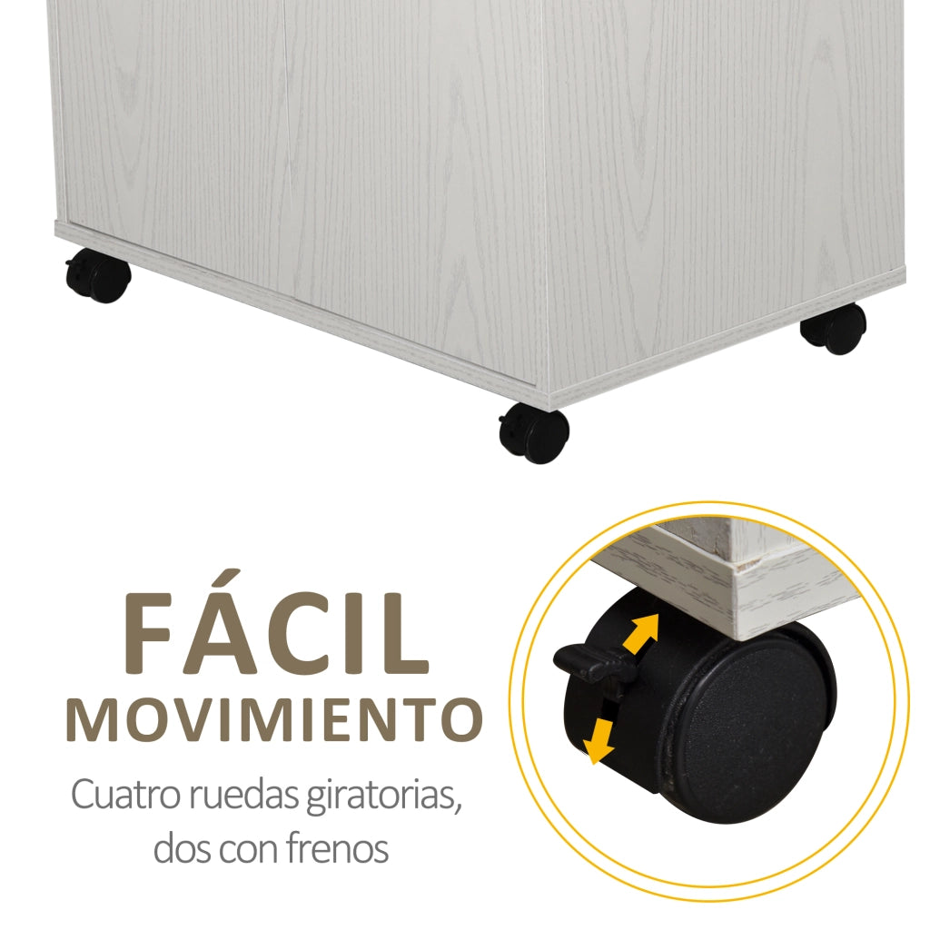 Armadio Basso per Cucina con Ante e Ripiano Regolabile ¨C zephmum ¨C Bianco 60,4x40,3x97 cm