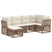 Set Divano da Giardino 6 pcs Beige polyrattan 3434292