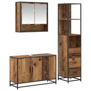 Set di mobili per il Bagno | Armadio da bagno con cassetto 3 pz Legno vecchio