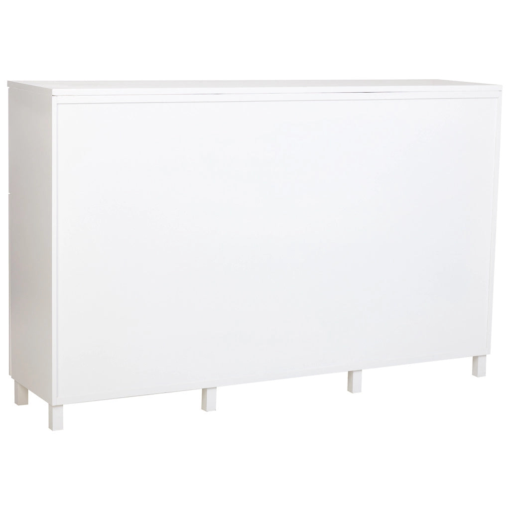 Credenza in legno bianco con 3 ante e 3 cassetti 180x42x114h cm