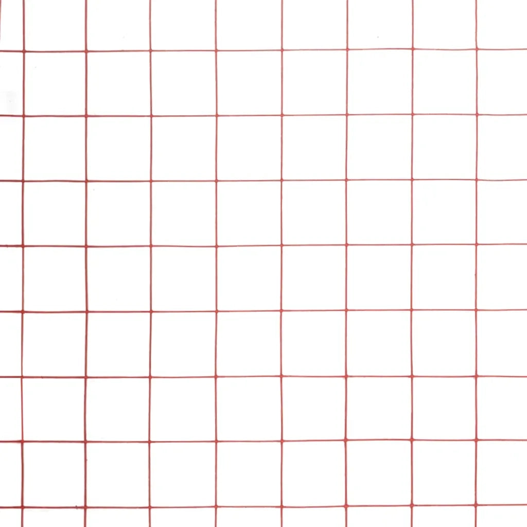 Recinzione in Rete per Pollaio in Acciaio e PVC 10x0,5 m Rossa 143670