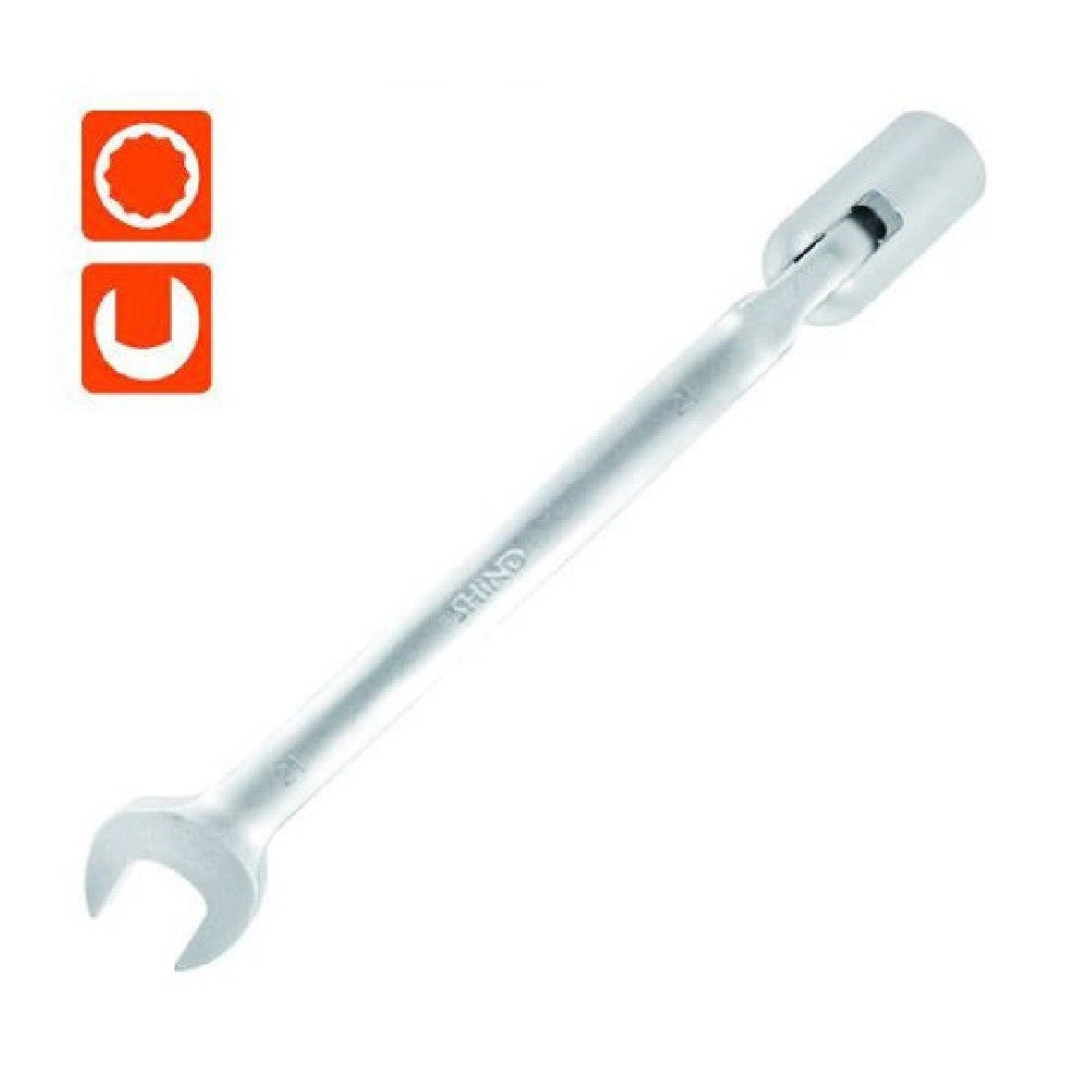 Trade Shop - Chiave Combinata 21mm Fissa E A Bussola Poligonale Con Snodo Cromo Vanadio 97568 -