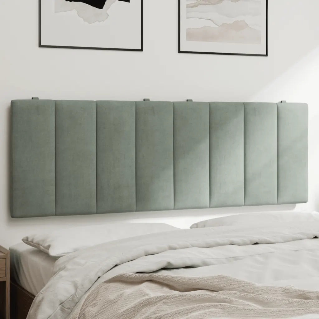 Cuscino Testiera Hanko Grigio Chiaro 120 cm in Velluto CFW8462130