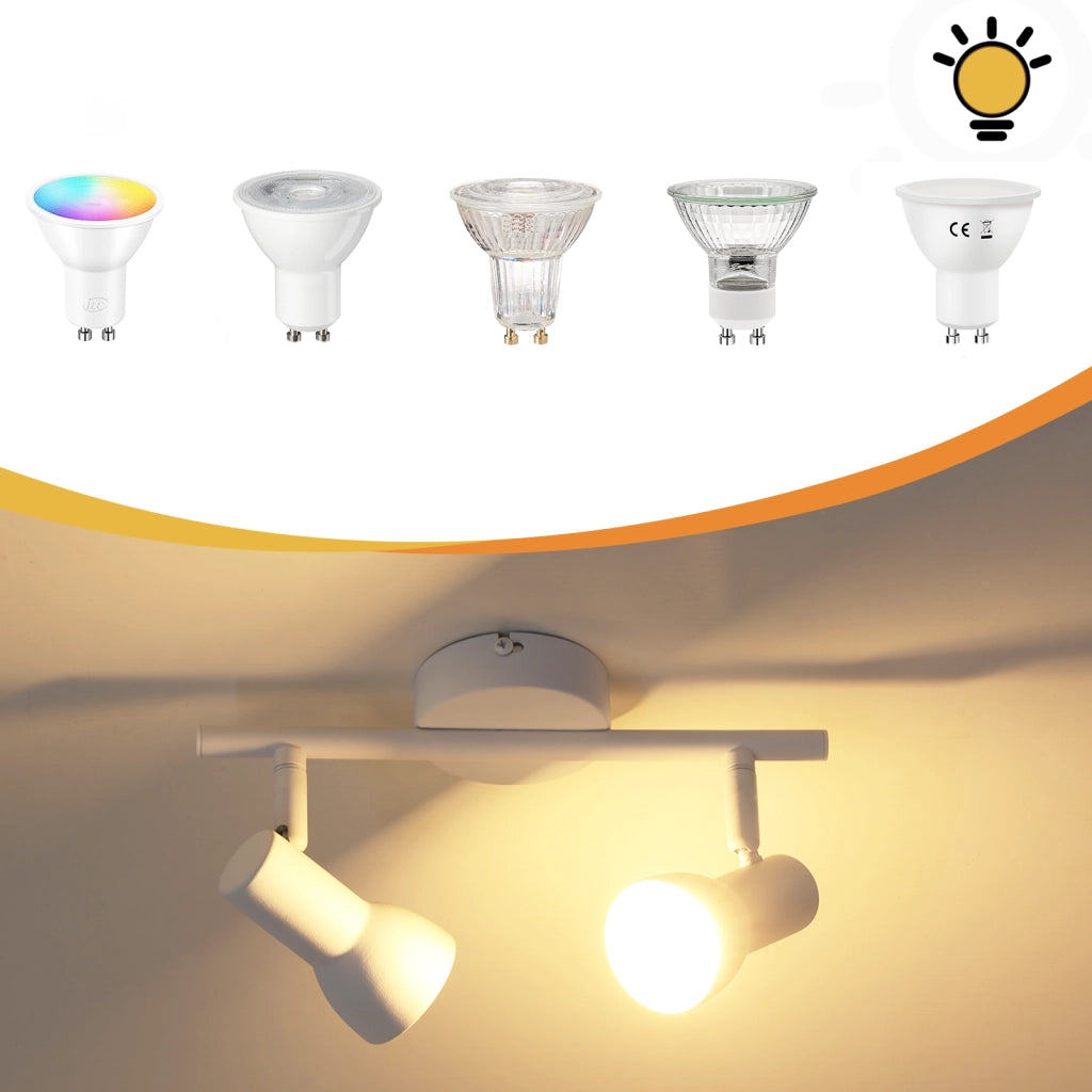 ZMH Faretto da soffitto bianchi 1 luce GU10 orientabili 350° metallo design moderno senza lampadina