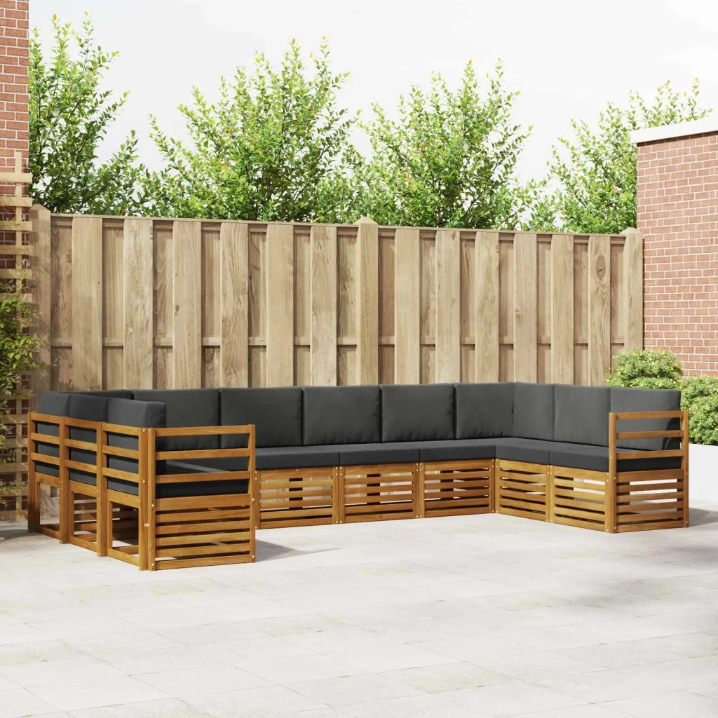 Set divano sezionale con cuscino 10 pcs Naturale e Antracite 3375542