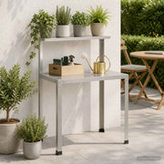 Tavolo da rinvaso 100 x 50 x 104 cm Acciaio Inox Argento 8014901