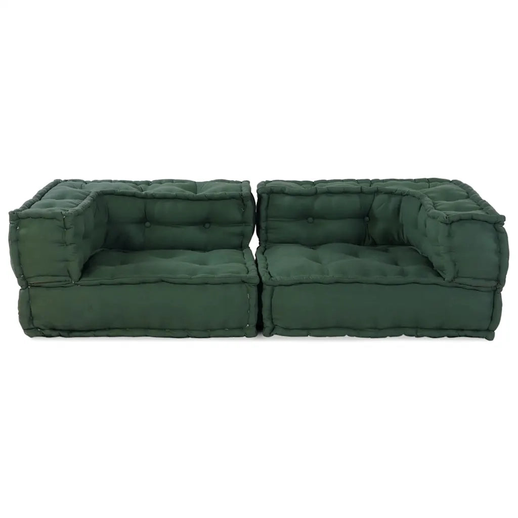 vidaXL Pouf Modulare Verde 140x70x36 in Tessuto
