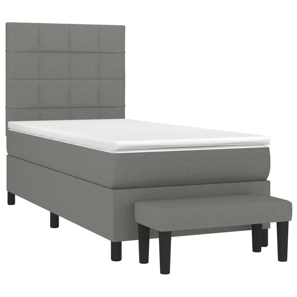 Giroletto a Molle con Materasso Grigio Scuro 80x200 cm Tessuto cod mxl 63699