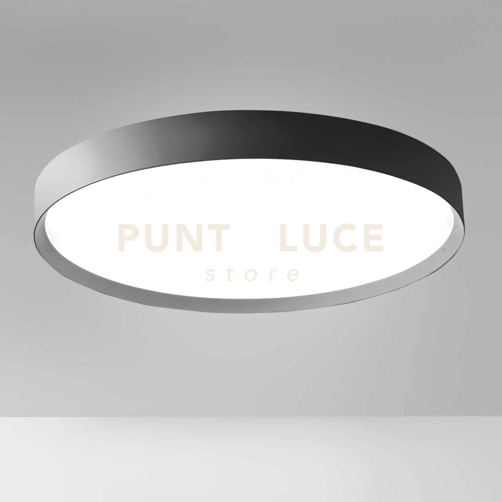AVA P/G - PLAFONIERA IN ALLUMINIO NERO A LED 3000-4000K 5200-5400LM 80W DIMMERABILE D.80CM