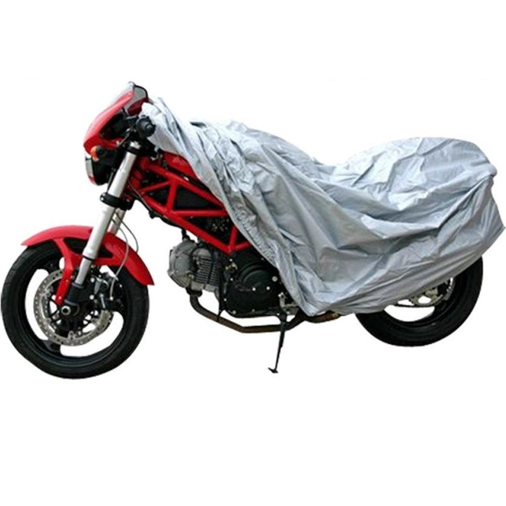 Trade Shop - Telo Cover Copri Moto Scooter Bicicletta Polietilene Argento Taglia S 100 X 200 -