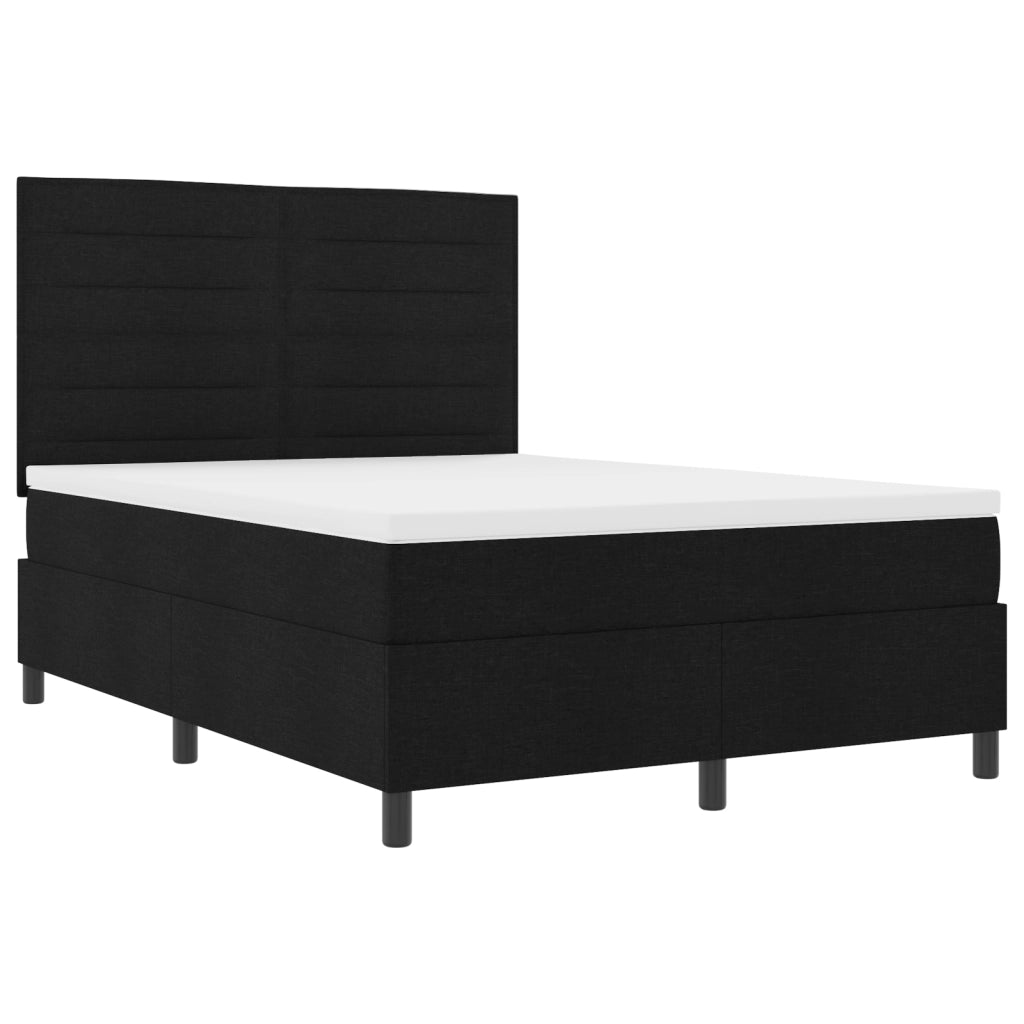 Letto a rete a molle con materasso nero 160x200 cm tessuto