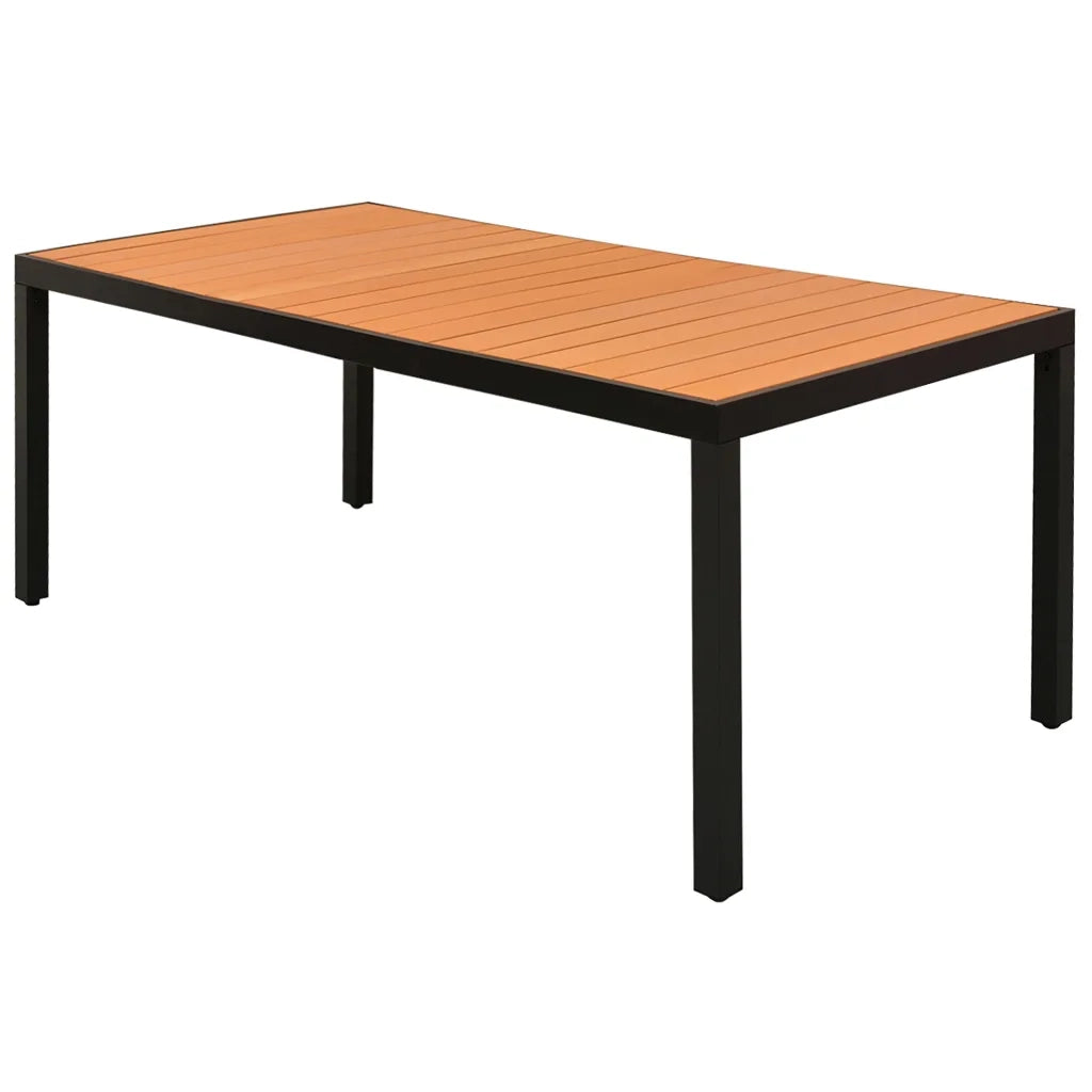 Set da Pranzo da Giardino 9 pz in Rattan PVC Nero e Marronecod mxl 117885