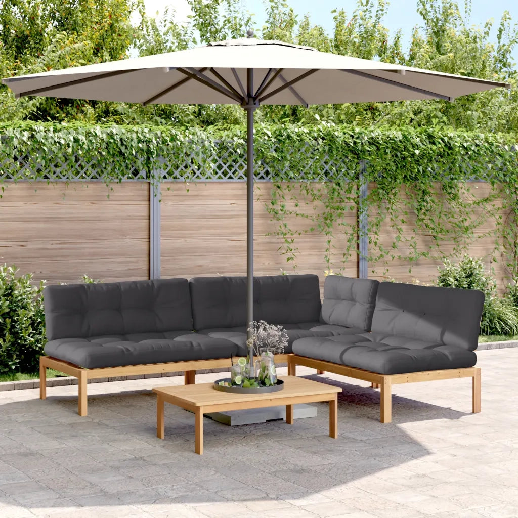 vidaXL Set Divani Pallet Giardino 4pz Cuscini Legno Massello Acacia
