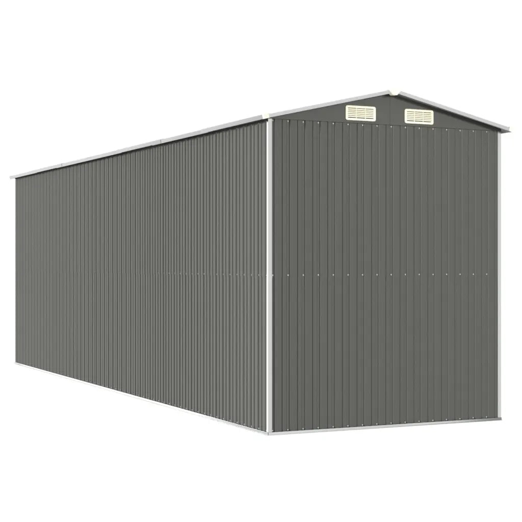 Capanno da Giardino Grigio Chiaro 192x606x223cm Acciaio Zincato 3147443