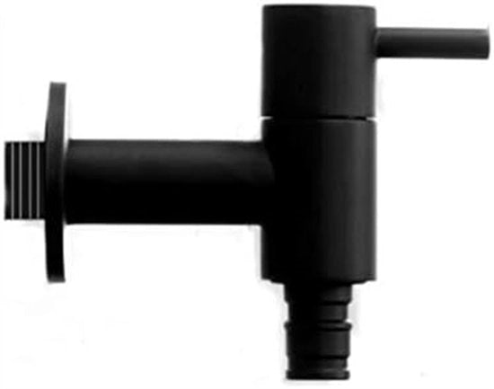 Acquisto di acqua esterno - Matto nero - Con pezzi da assemblare - Rubinetto di acqua - Matto nero - Rubinetto esterno - Rubinetto nero - Montaggio a parete - Rubinetto per lavatrice - Bagno - WC - Per bagno esterno cucina