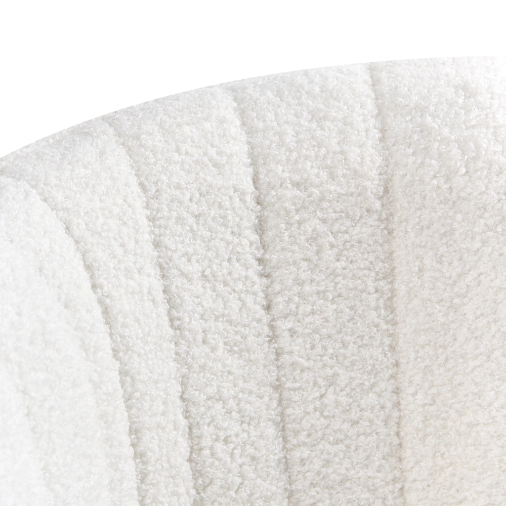 Moderna poltrona girevole da ufficio con braccioli e altezza regolabile Boucle bianco sporco