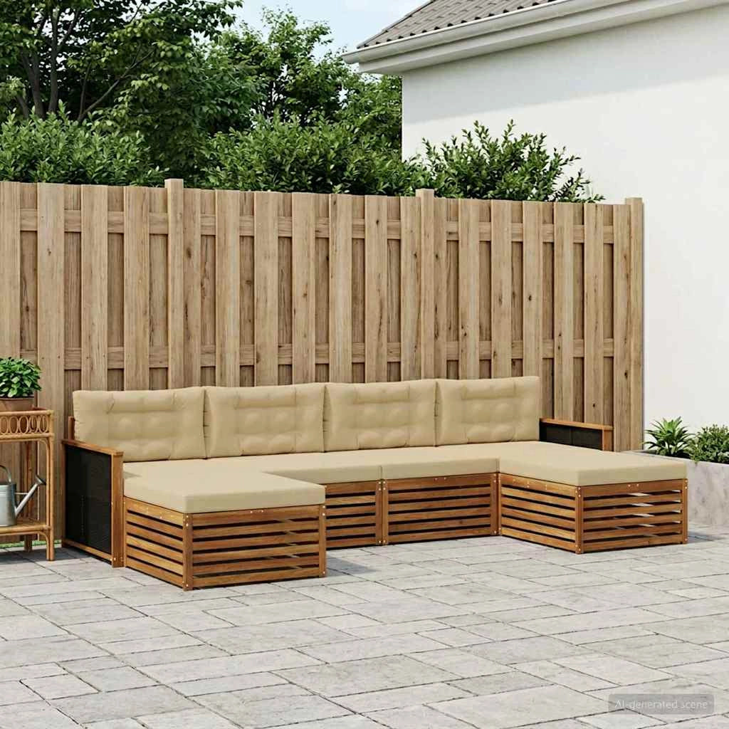 Set di divani da esterno 6 pz Legno di Acacia Massello 3383676